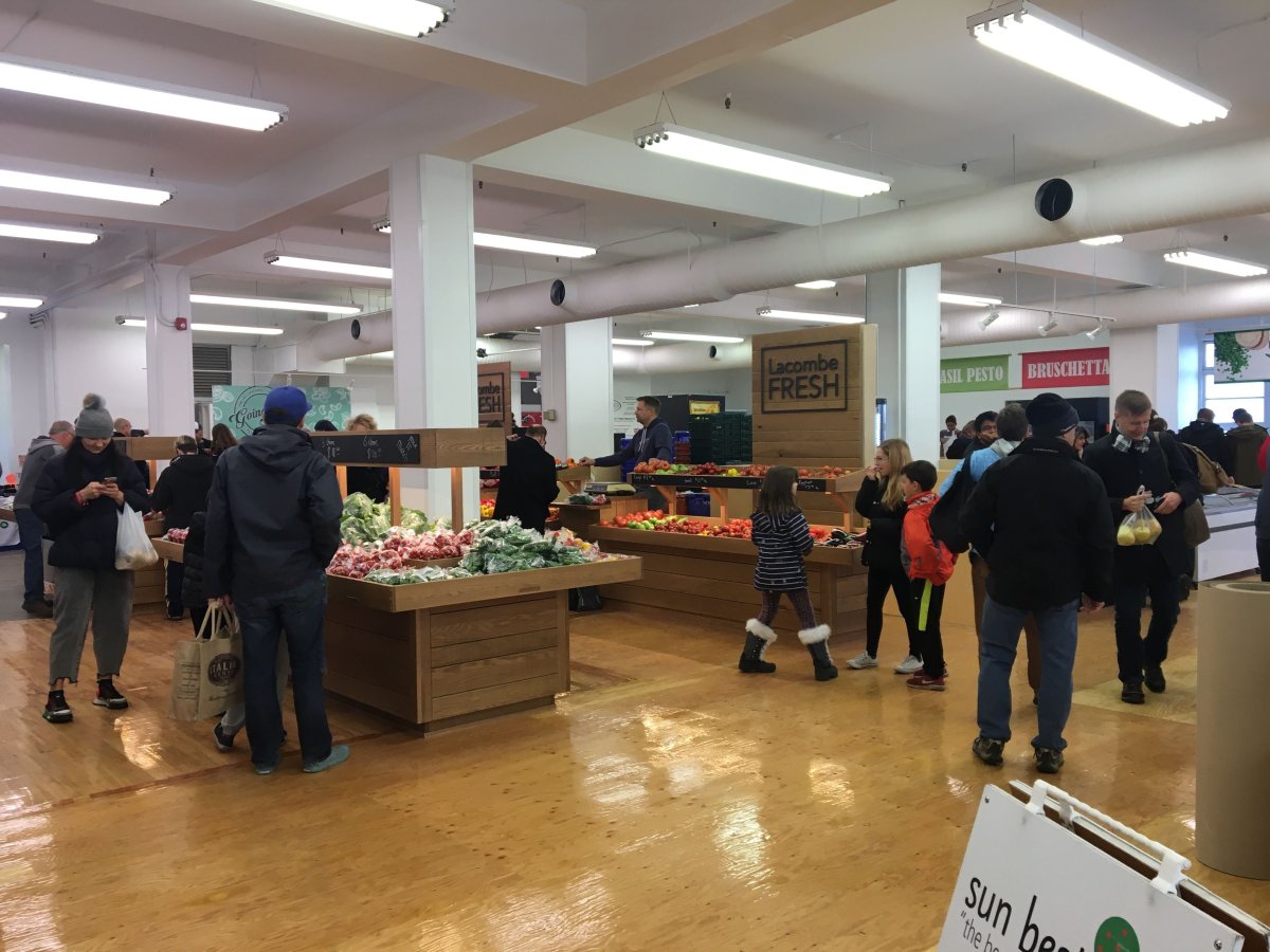 The Edmonton Downtown Farmers Market opened up its new indoor location on 97 Street on Oct. 26, 2019, but was closed Nov. 2 after an issue with city permits.