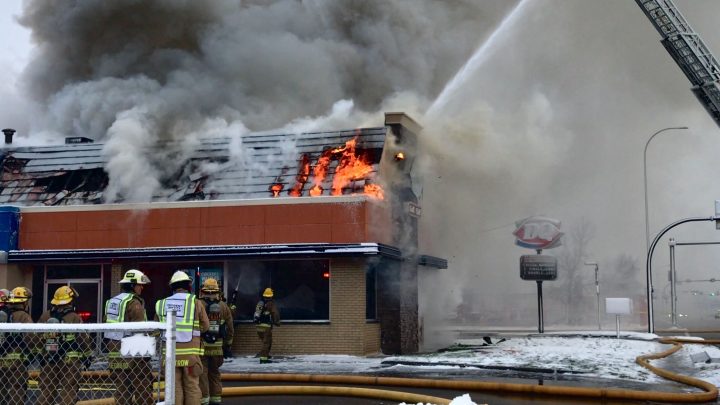 A fire broke out at a Dairy Queen in northeast Calgary on Tuesday, Oct. 8, 2019.