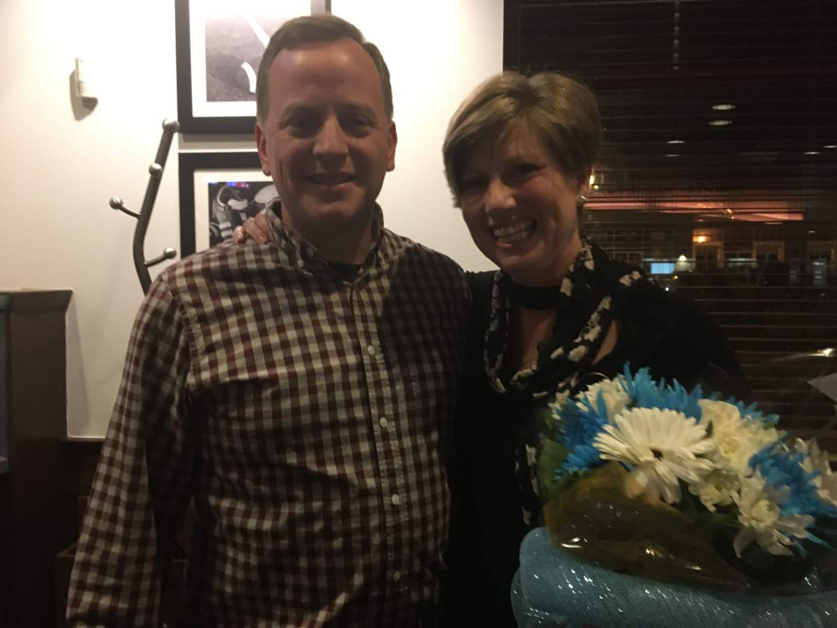 From left to right: Elgin-Middlesex-London MPP Jeff Yurek and MP Karen Vecchio on Oct. 21, 2019.