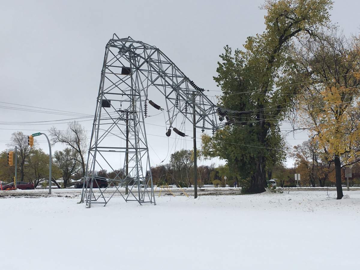Twisted metal near Portage la Prairie.