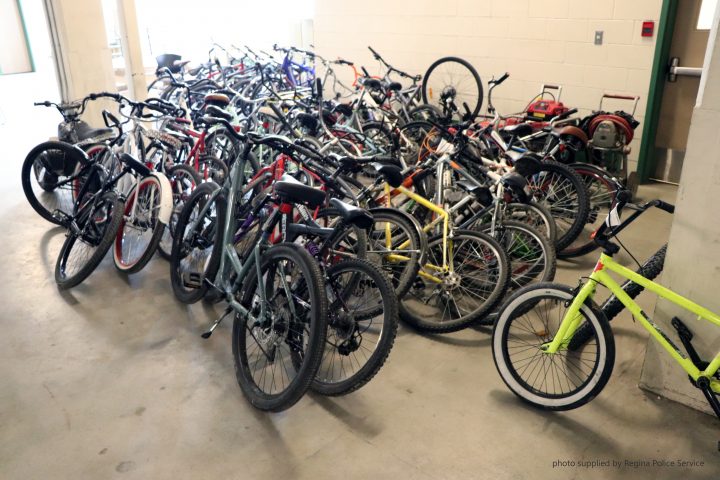 Over 44 bikes were seized from a Regina man Wednesday morning.