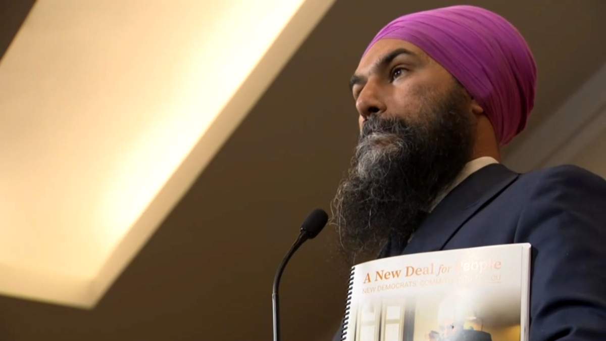 An image of NDP Leader Jagmeet Singh taken on Oct. 11, 2019.
