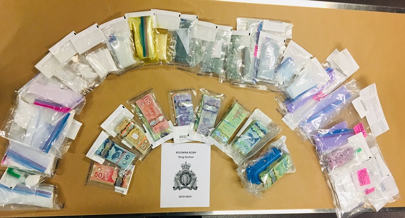 A photo showing what police seized following search warrants at three West Kelowna locations in March.