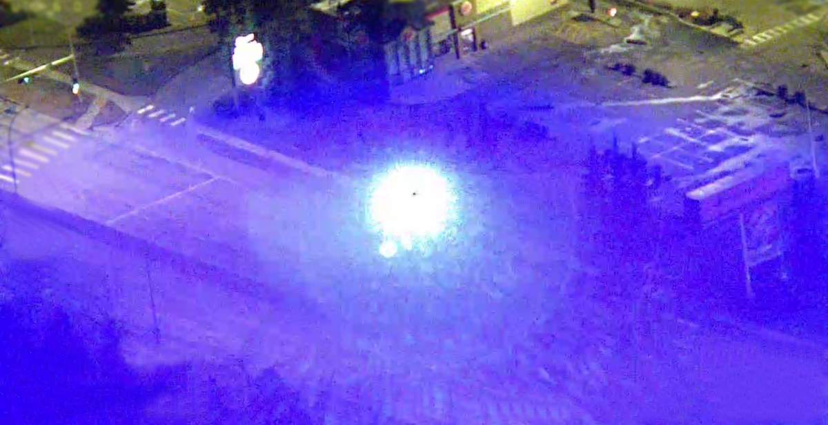 A man was charged after a laser was pointed up at an Edmonton Police Service helicopter in the early morning hours of Saturday, October 26, 2019. 