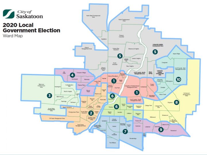 The new city wards for Saskatoon. Wards 5 through 10 will see the biggest changes.