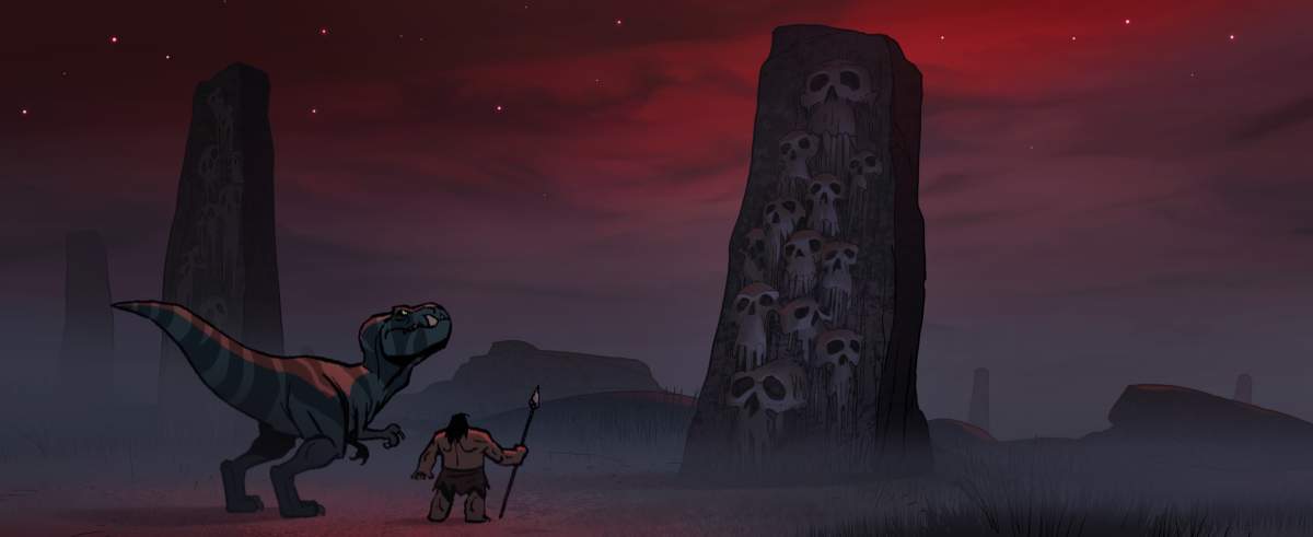 Genndy Tartakovsky’s upcoming animated series, ‘Primal,’ which debuts on Adult Swim Oct. 7, 2019.