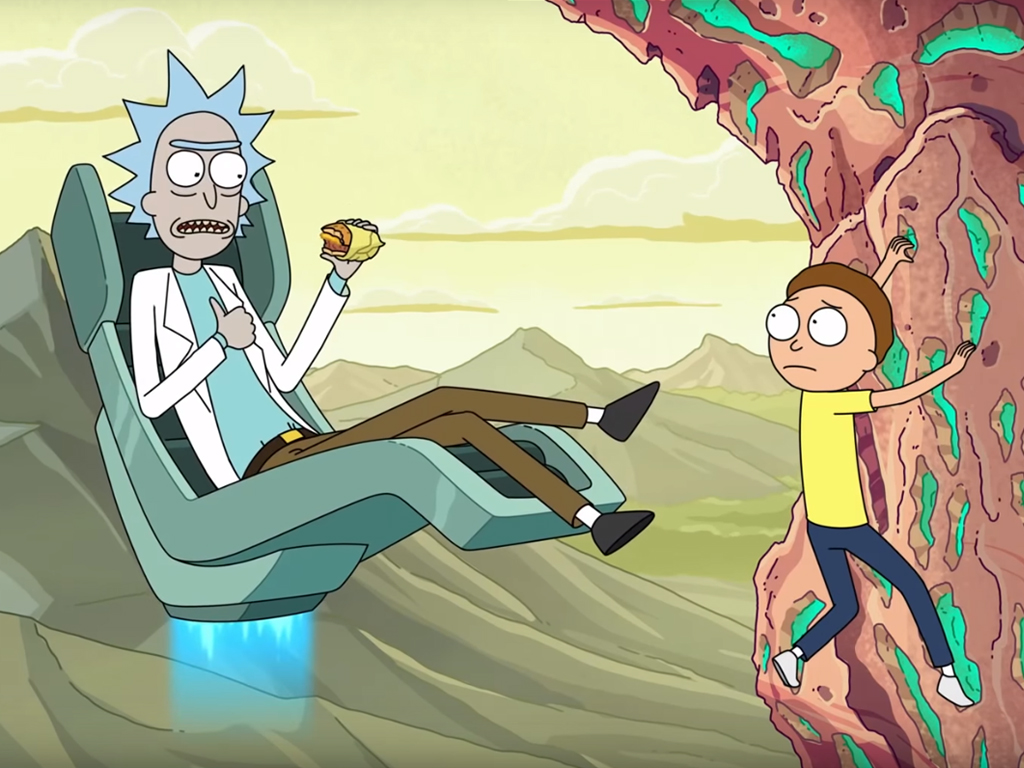 (L-R) Rick and Morty from Season 4 of Adult Swim’s ‘Rick and Morty,’ which premieres on Sunday, Nov. 10.