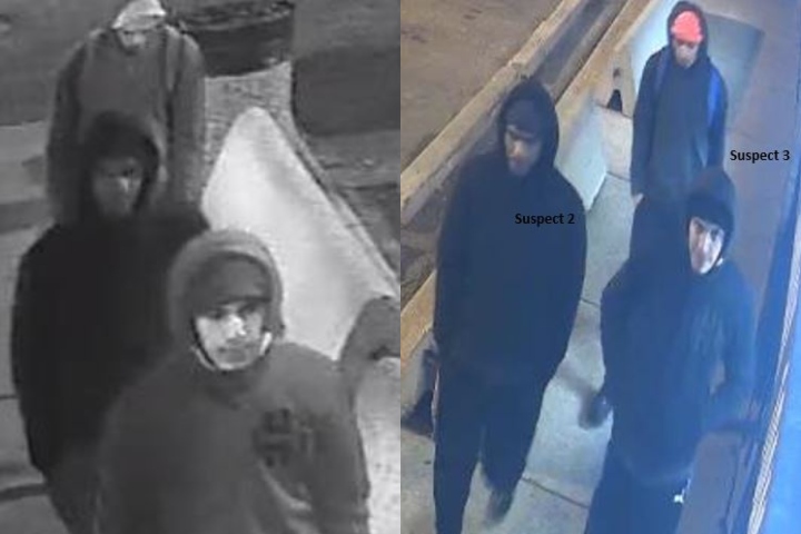 Edmonton police are searching for three suspects after an armed robbery at Kabayan Filipino Store, located in a strip mall near 42 Avenue and 66 Street, on Tuesday, Oct. 15, 2019.