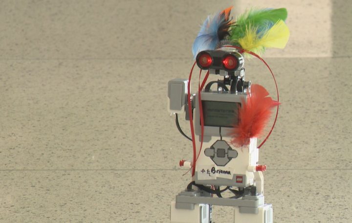 An Alberta robotics team conducts a demonstration at Calgary’s Telus Spark on Sunday, Oct. 20, 2019.