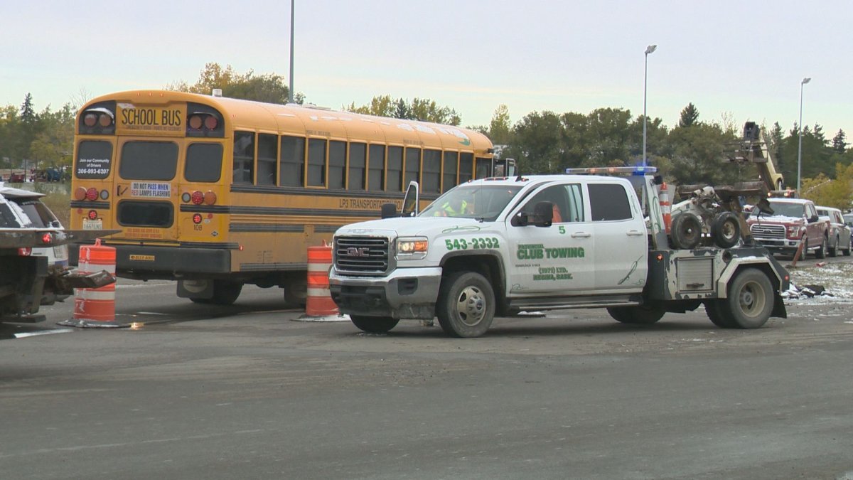 Regina police are investigating a collision that happened on Ring Road on Wednesday morning involving a school bus and two other vehicles. 