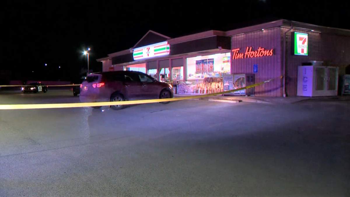 Calgary police investigate a shooting in the community of Evergreen on Wednesday, Oct. 30, 2019.