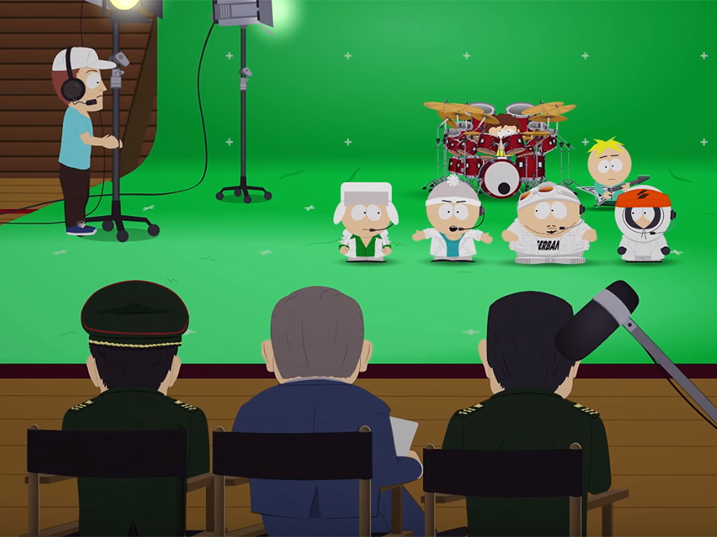 South Park episode banned in China screened on Hong Kong street