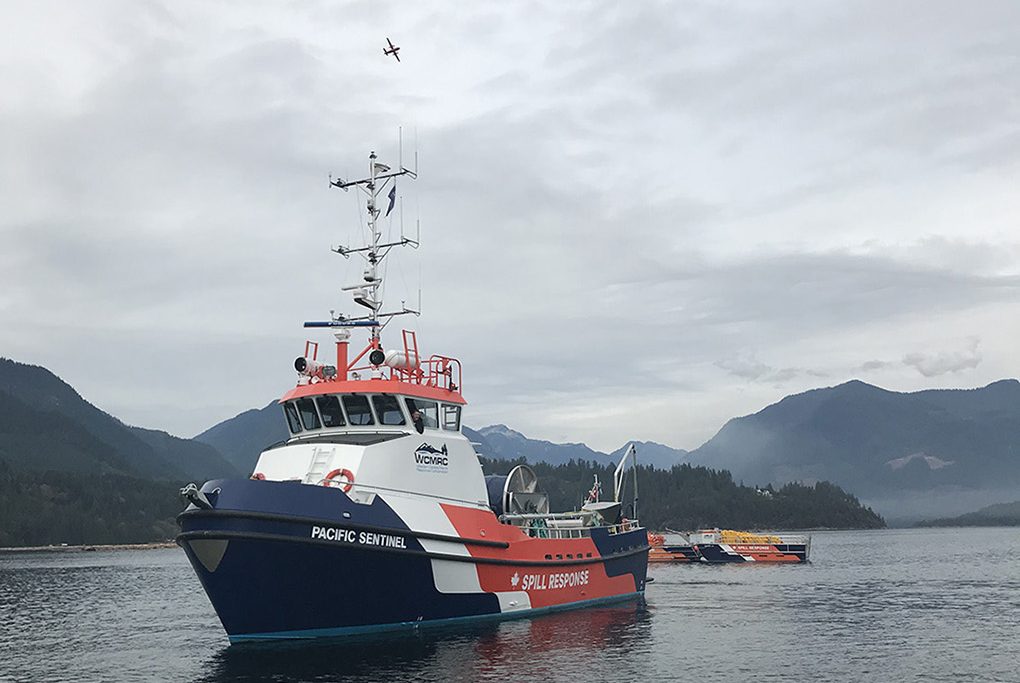 A Western Canada Marine Response Corporation near Gibsons, B.C., where a tug sank on Oct. 1, 2019.