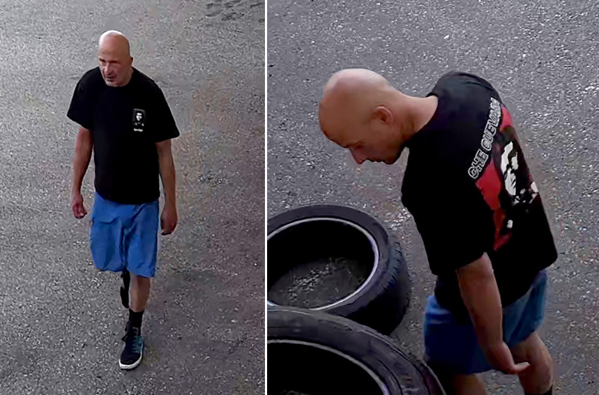 Surrey RCMP say this man is suspected of an arson in the Guilford area on May 19, 2019.