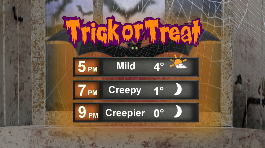 Temperatures will fall to the freezing mark by the end of trick-or-treating time Halloween night.