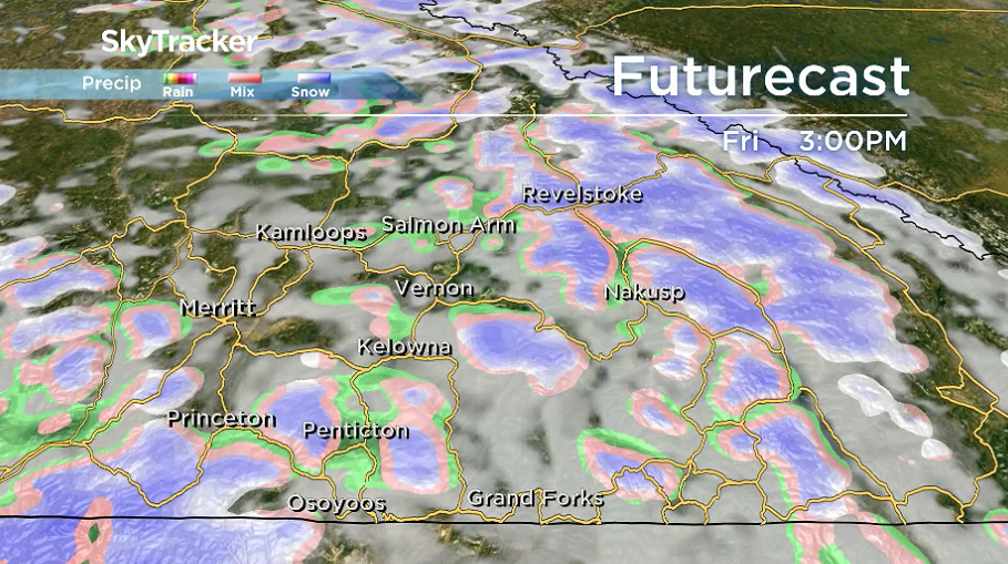There is a chance of showers in parts of the Okanagan on Friday afternoon.