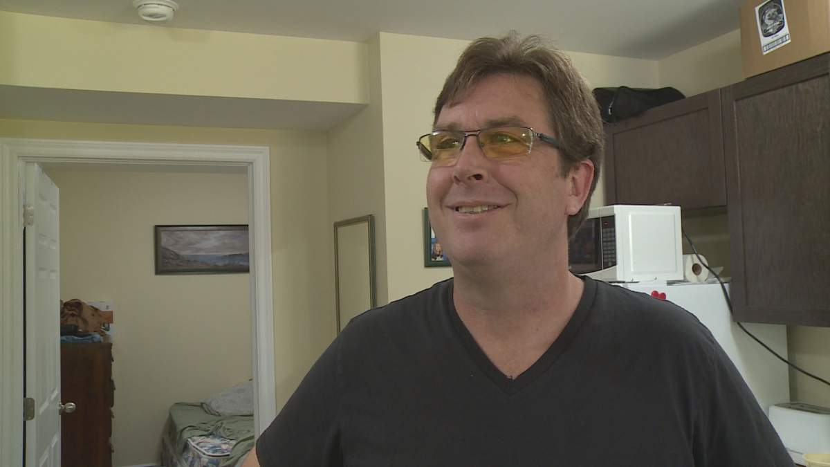 Tim McKnight, who recently moved into an affordable housing unit.