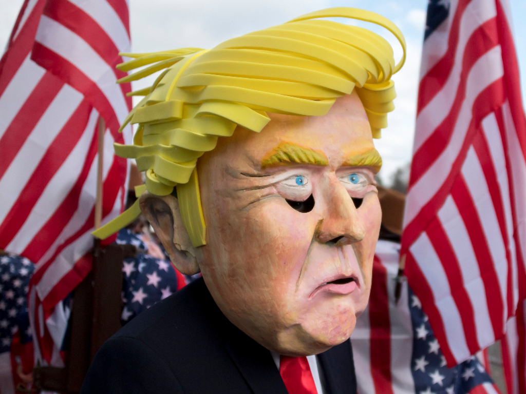 A teen girl punched a Florida man dressed up for Halloween as Donald Trump.