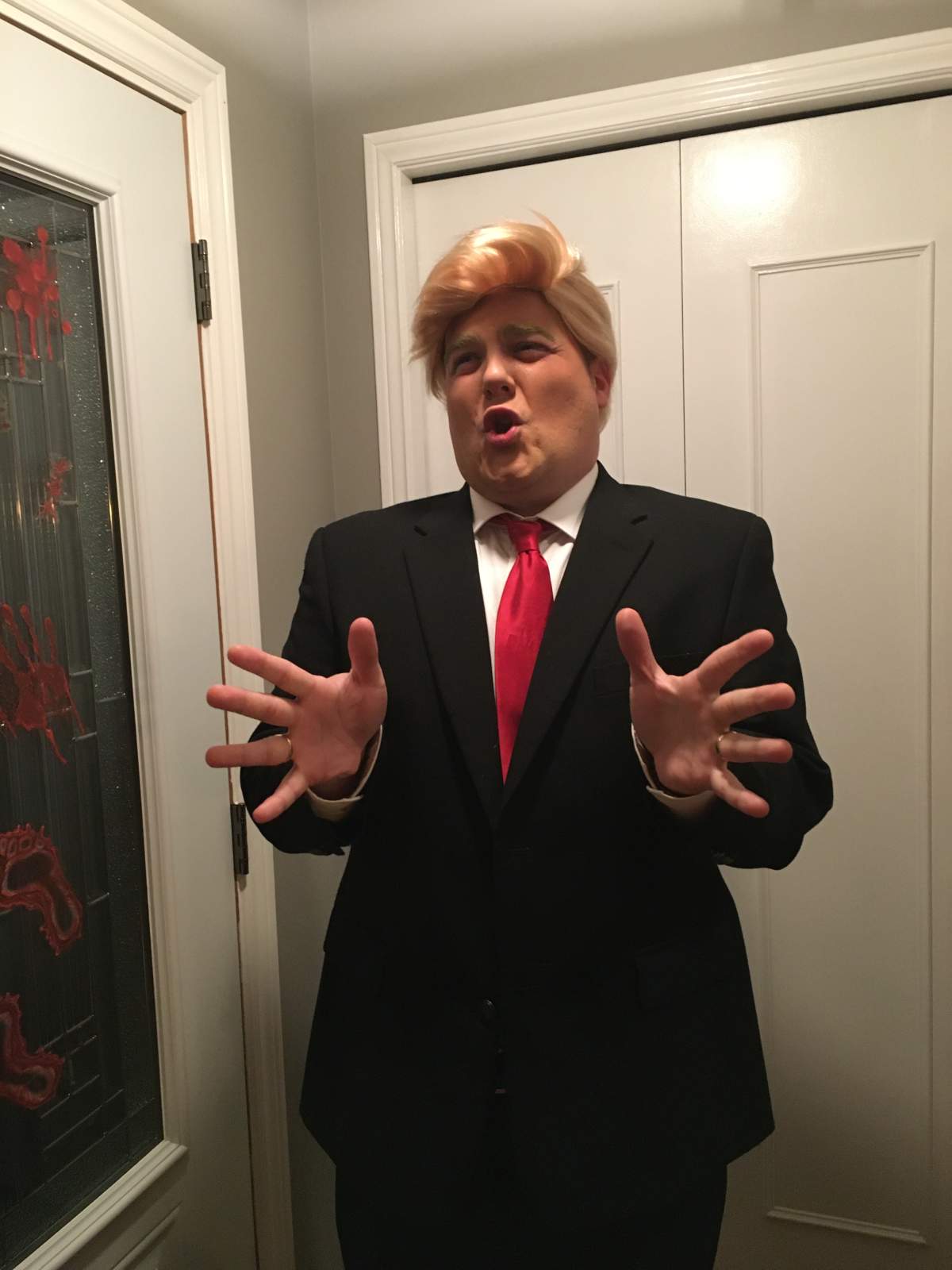 Cameron McNairn dressed as Donald Trump