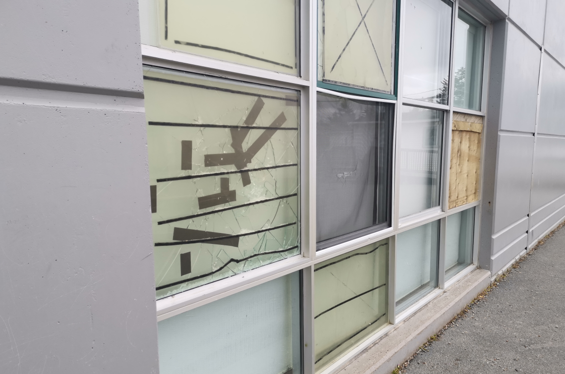 Vandalism at Park West School in Halifax is seen on Monday, Oct. 14, 2019. 