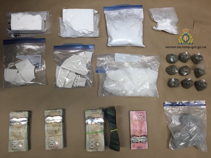 Police say three residences were searched and that four people were arrested during an investigation into drug suppliers in the North Okanagan.
