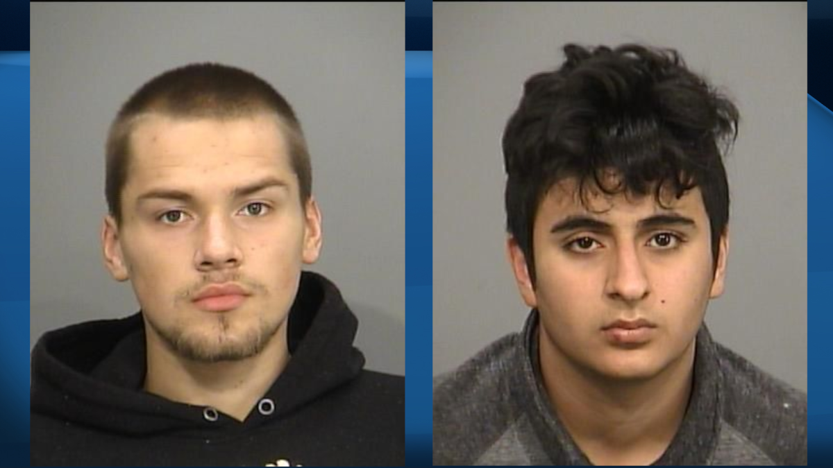 Hamilton police say Joseph Barham-Ferguson, left, turned himself in on Friday. The other suspect in the incident, Fuhill Badei, right, is also facing charges.