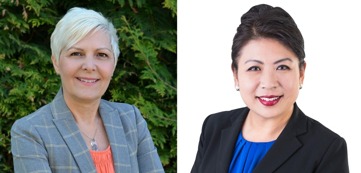 Bonita Zarillo (left) initiated a judicial recount of her Port Moody-Coquitlam election defeat to Nelly Shin (right).
