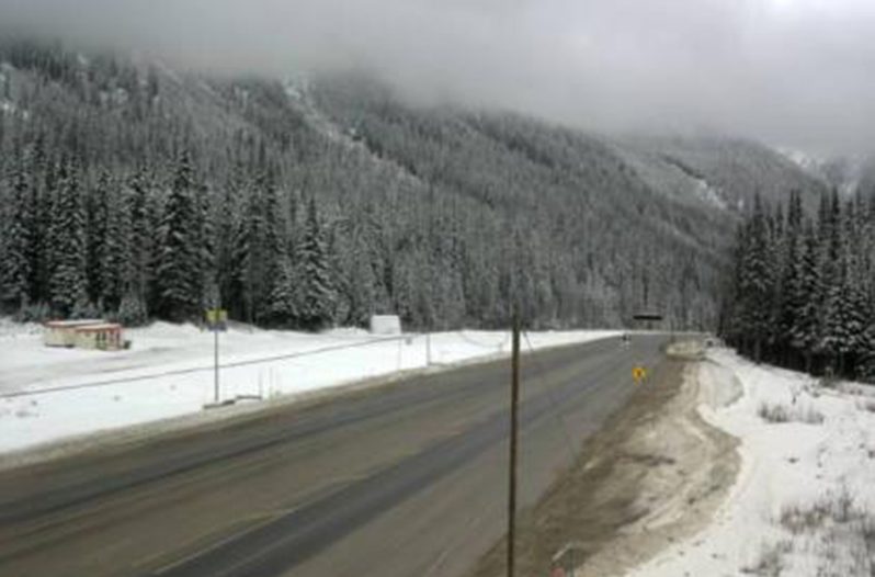 Highway camera shows the Rogers Pass on the Trans Canada Highway on Nov. 16, 2019.
