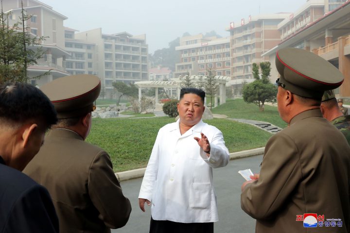 North Korean leader Kim Jong Un visits the Yangdok County Hot Spring Resort, North Korea, in this undated picture released by North Korea's Central News Agency (KCNA) on Oct. 23, 2019.    