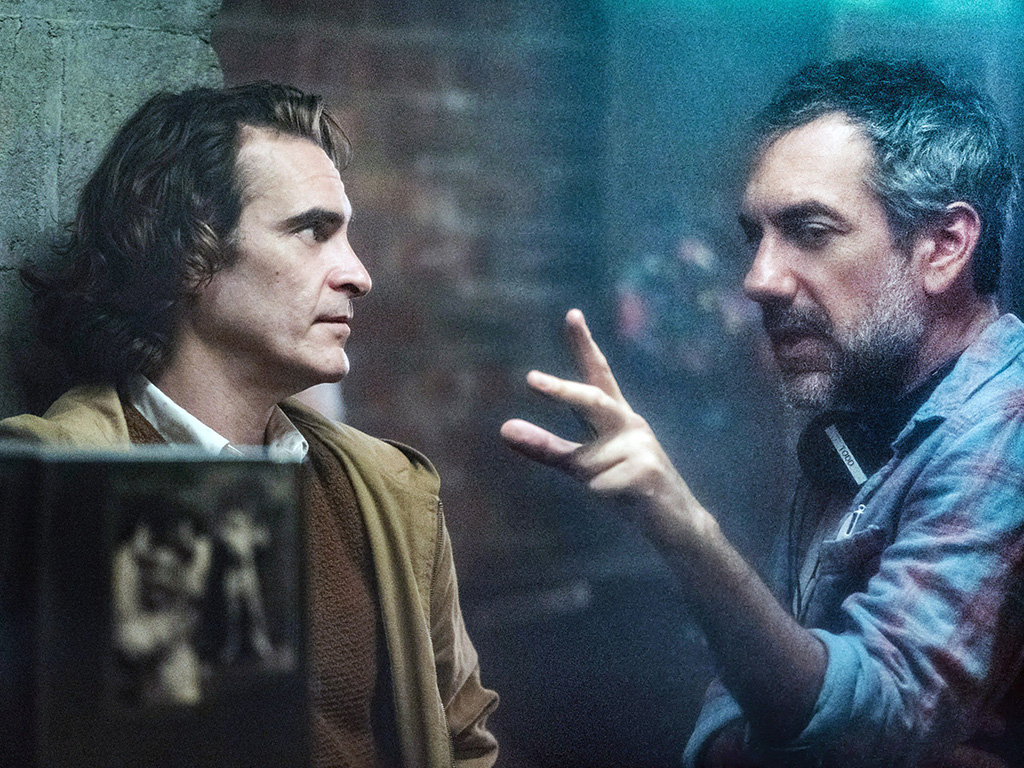 ‘Joker’: (L-R) Joaquin Phoenix, and director Todd Phillips, on-set, in 2019.