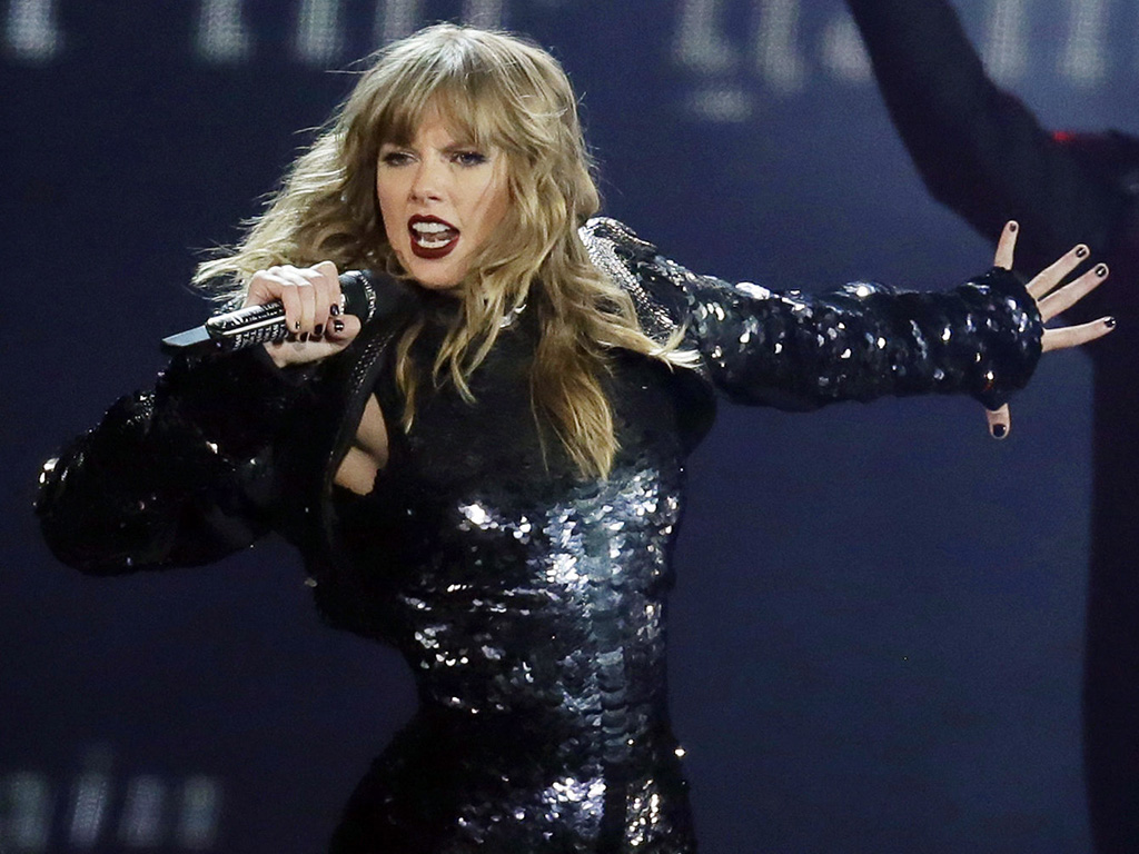 This May 8, 2018 file photo shows Taylor Swift performing during her 'Reputation' stadium tour opener in Glendale, Ariz. 