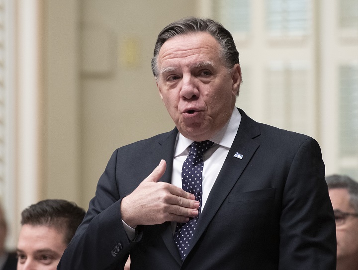 Quebec Premier François Legault responds to the opposition, during Question Period Wednesday, November 20, 2019 at the legislature in Quebec City. 
