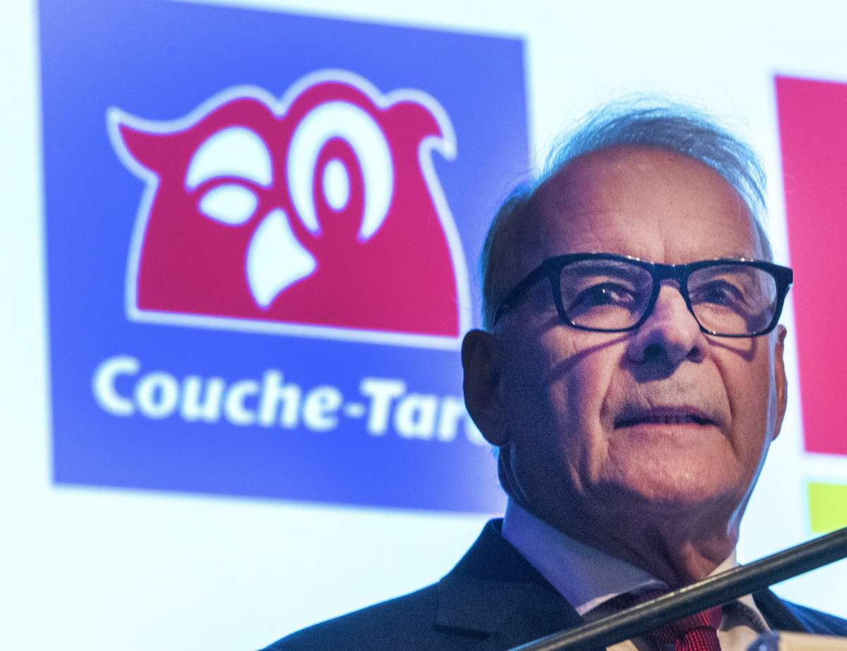 Couche-Tard founder and Chairman Alain Bouchard speaks to shareholders the company's annual meeting on Sept. 18, 2019 in Laval, Que.