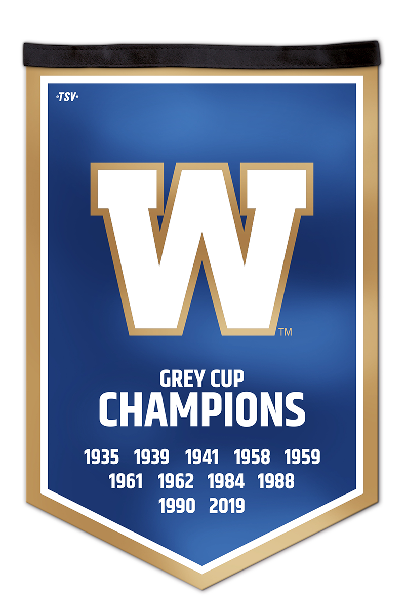 107th Grey Cup Champs Victory Banner, $29, available at The Bomber Store