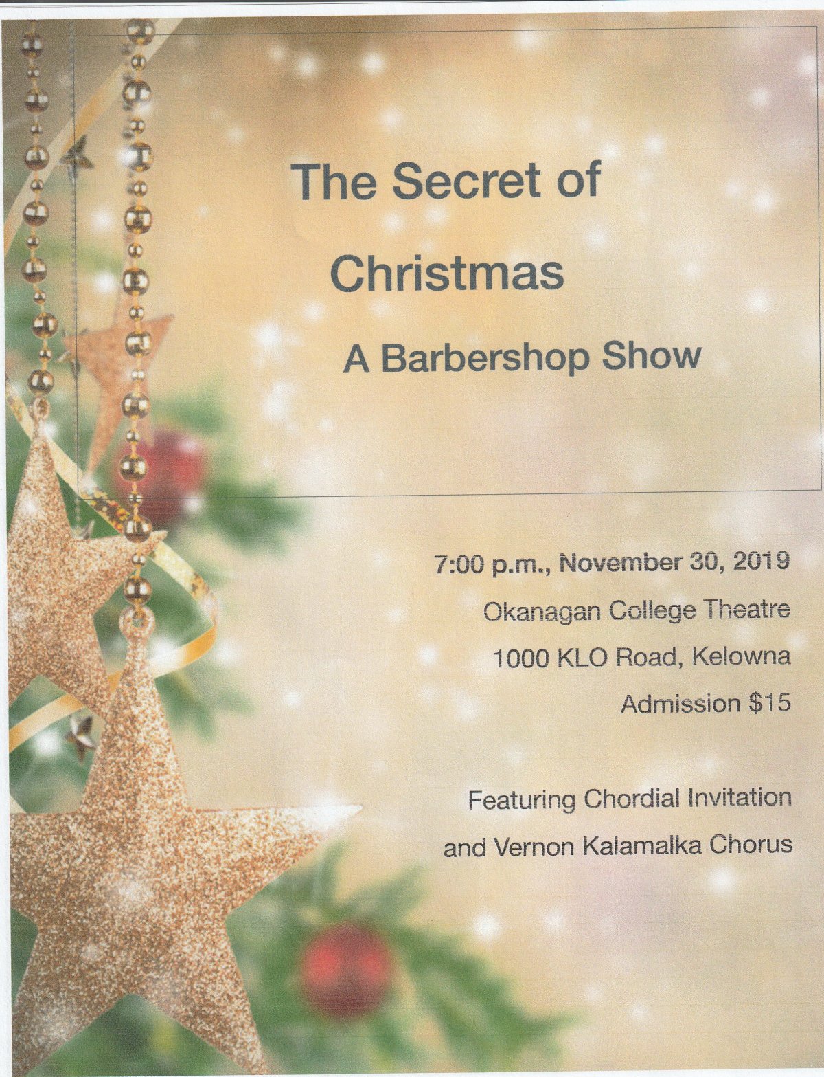 THE SECRET OF CHRISTMAS, A Barbershop Show - image