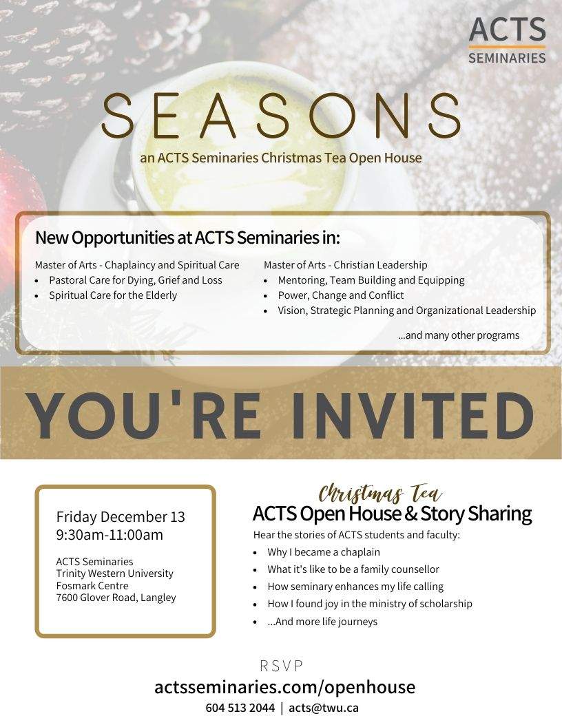 ACTS Seminaries of Trinity Western University – Christmas Tea Open House - image