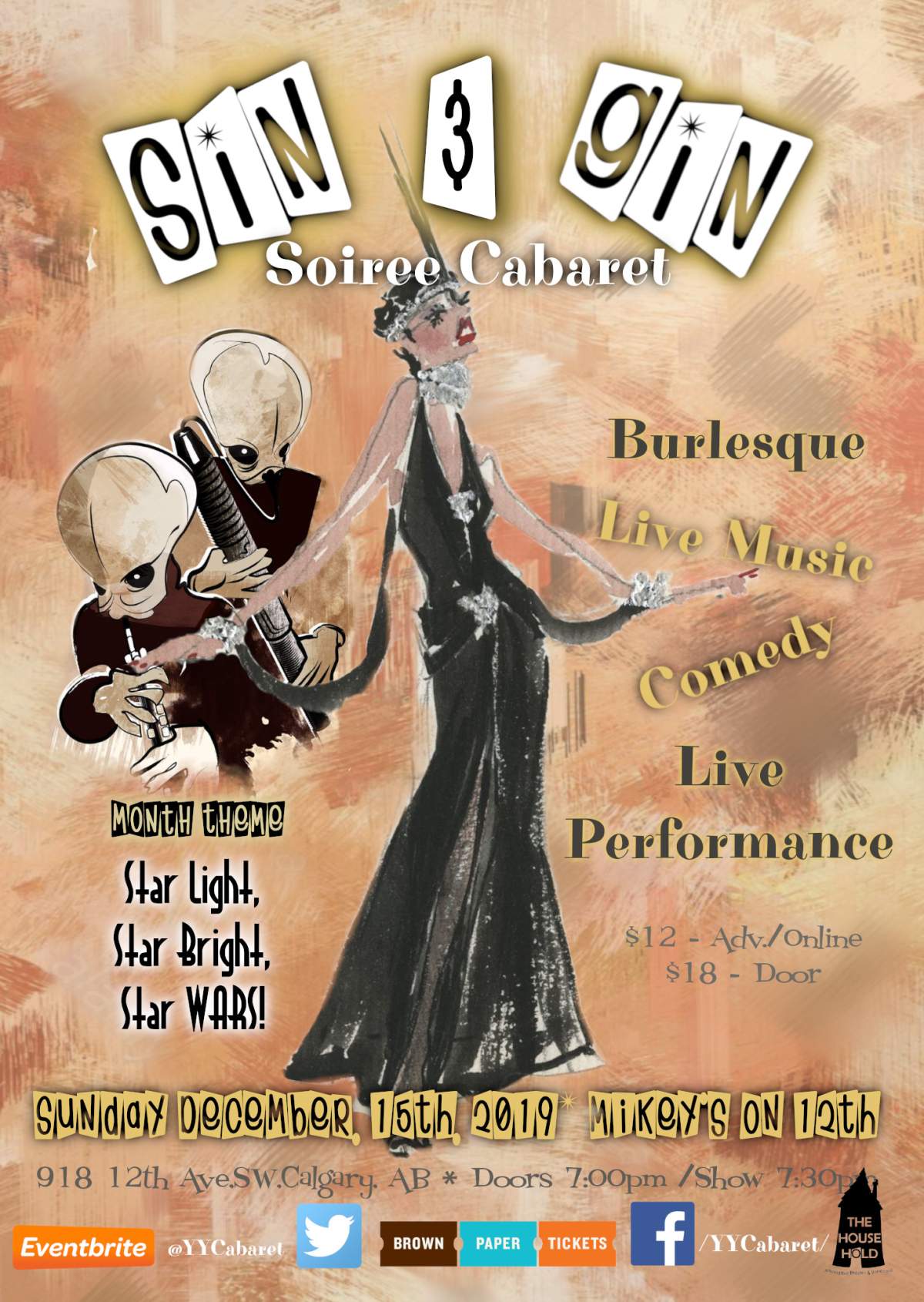 Sin & Gin Soiree Cabaret – Star Light, Star Bright, Star Wars! - image