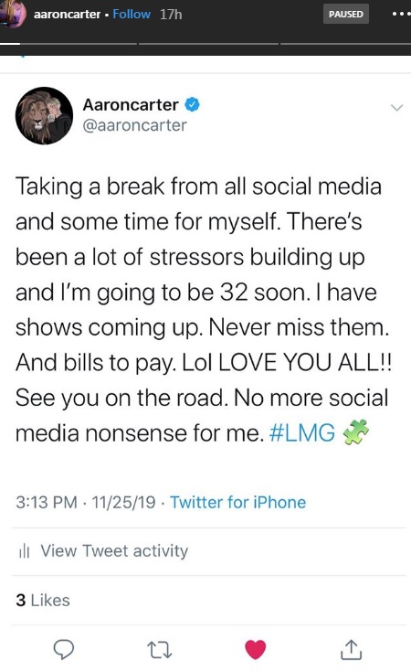 Aaron Carter / Instagram