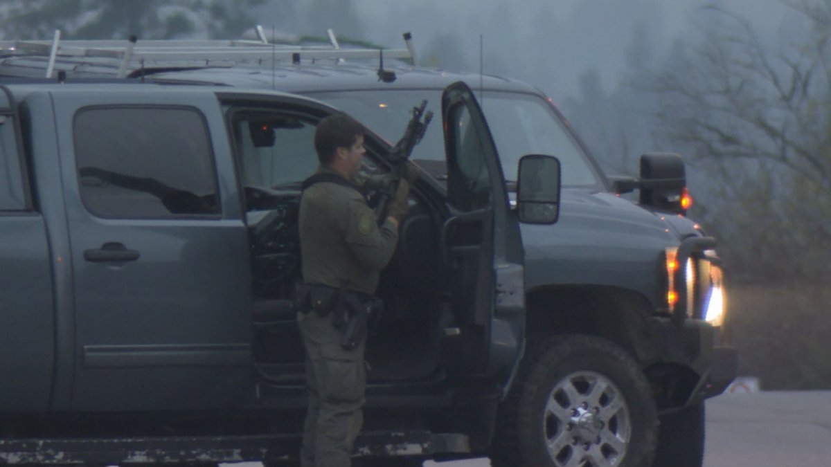Police respond to a standoff in Abbotsford. 