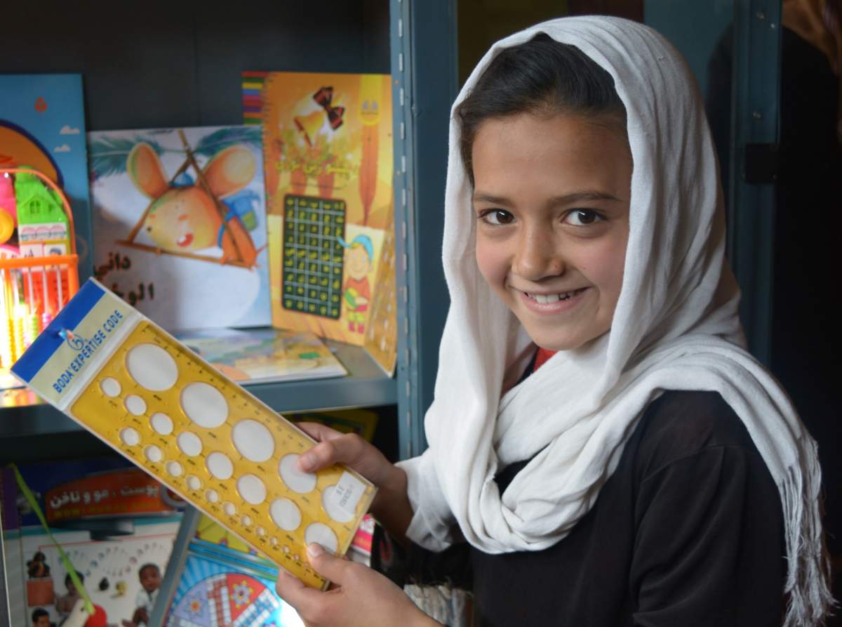 A young Afghan girl supported by Canadian Women for Women in Afghanistan.