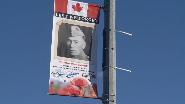 Thomas Ballendine’s banner in Battleford.
