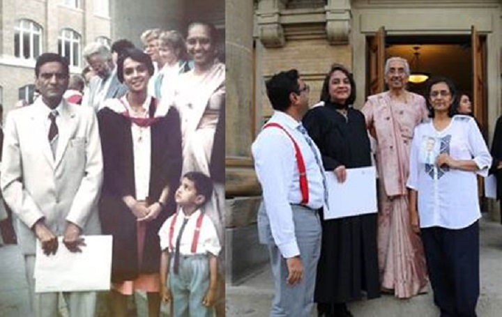 Decades after graduating from the University of Toronto, Unnati Patel recreated her graduation photo after getting her second degree.