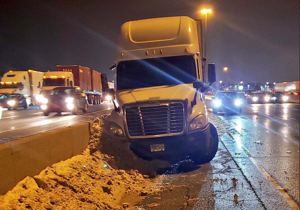 A tractor trailer was involved in a two-vehicle crash in Pickering Thursday evening.