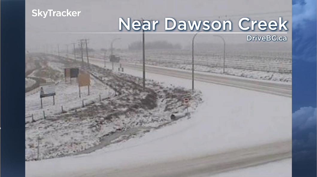 Snow beginning to fall near Dawson Creek Friday Nov. 8th 2019