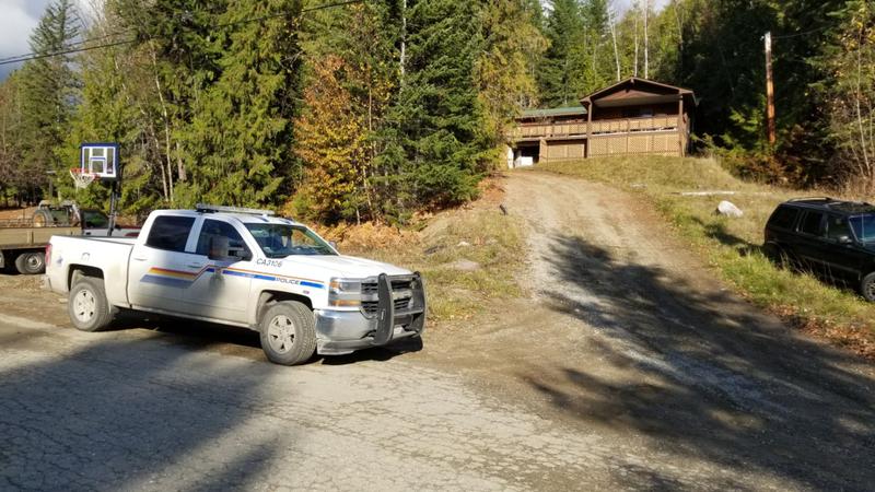 A police cruiser parked infront of an Anglemont home where two bodies were discovered on November 5, 2019 .