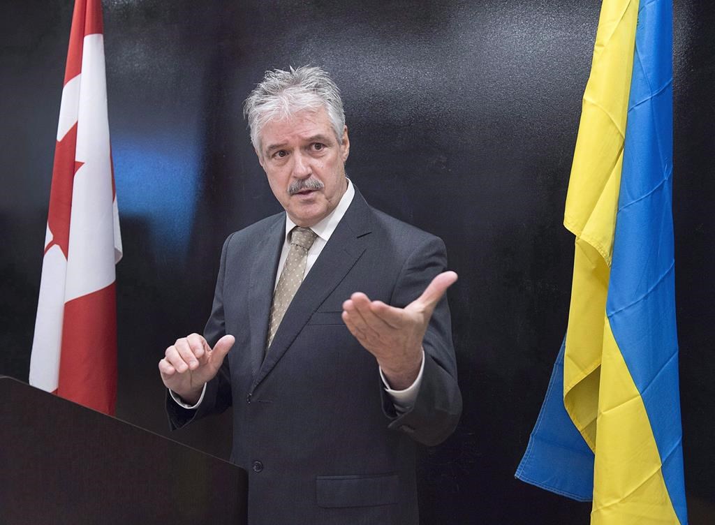 Stephen Matier, president of Maritime Launch Services, talks with reporters at a meeting of the proposed Spaceport project team,in Dartmouth, N.S. on Monday, Dec. 11, 2017. A U.S. space services company is teaming up with the company planning to build Canada's first rocket-launching commercial spaceport in eastern Nova Scotia, to examine the reuse of spent rocket stages in space. THE CANADIAN PRESS/Andrew Vaughan.