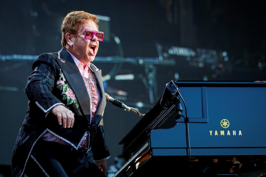 Elton John performs on the stage of the stade de la Saussaz during the ‘Farewell Yellow Brick Road’ tour at the 53rd Montreux Jazz Festival (MJF), in Montreux, Switzerland, on Saturday, June 29, 2019.