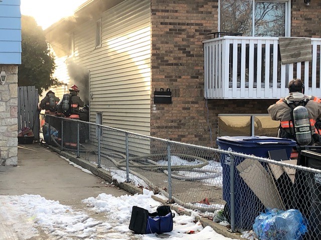 Firefighters battled a duplex fire Saturday afternoon.