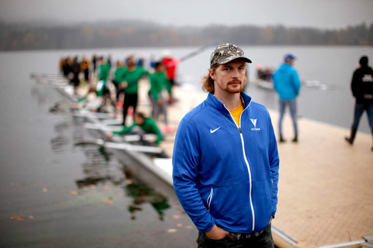 Former University of Victoria rower Jamie Ferguson is photographed at Elk Lake in Saanich, B.C., on Sunday, November 10, 2019.
