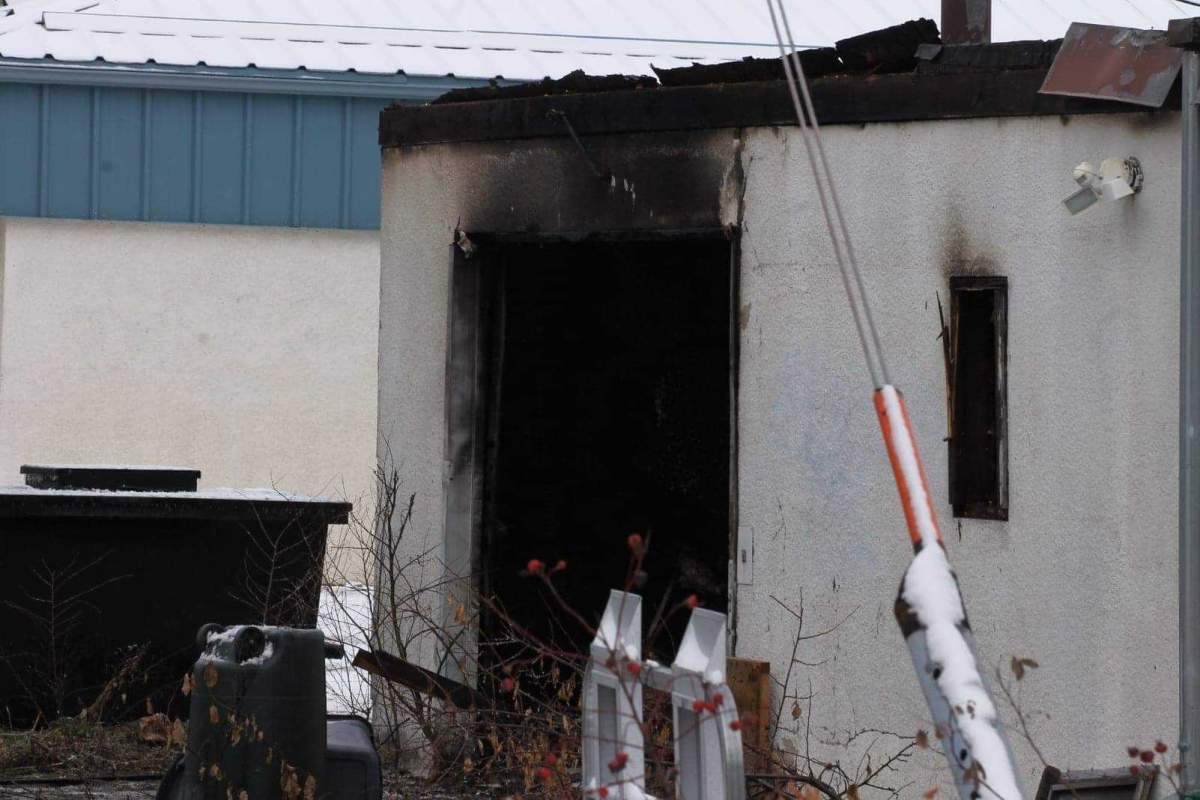 A garage fire on St. Anne's Road.